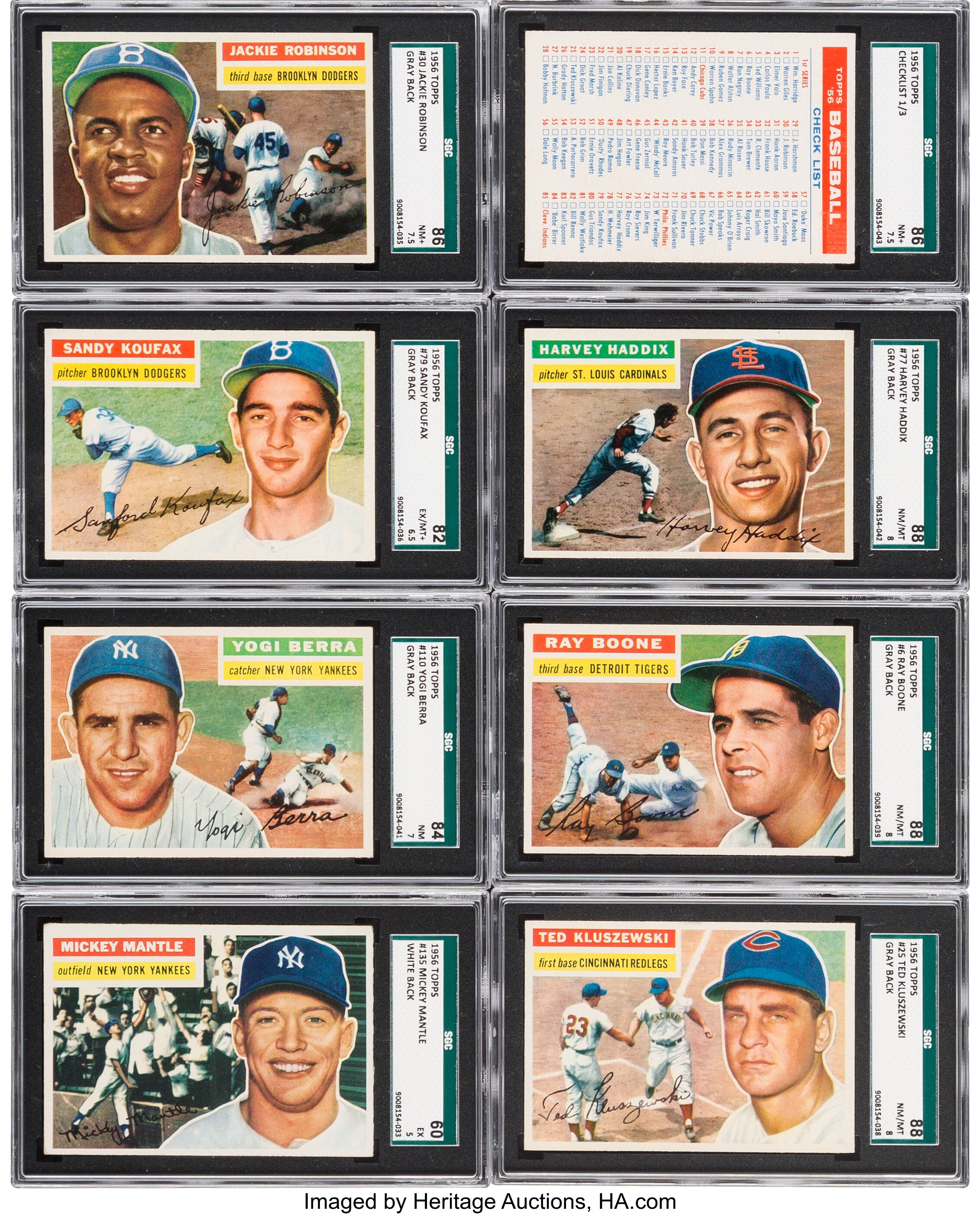 1956 Topps Baseball #79 Sandy Koufax White Back SGC 6 (EX/NM)