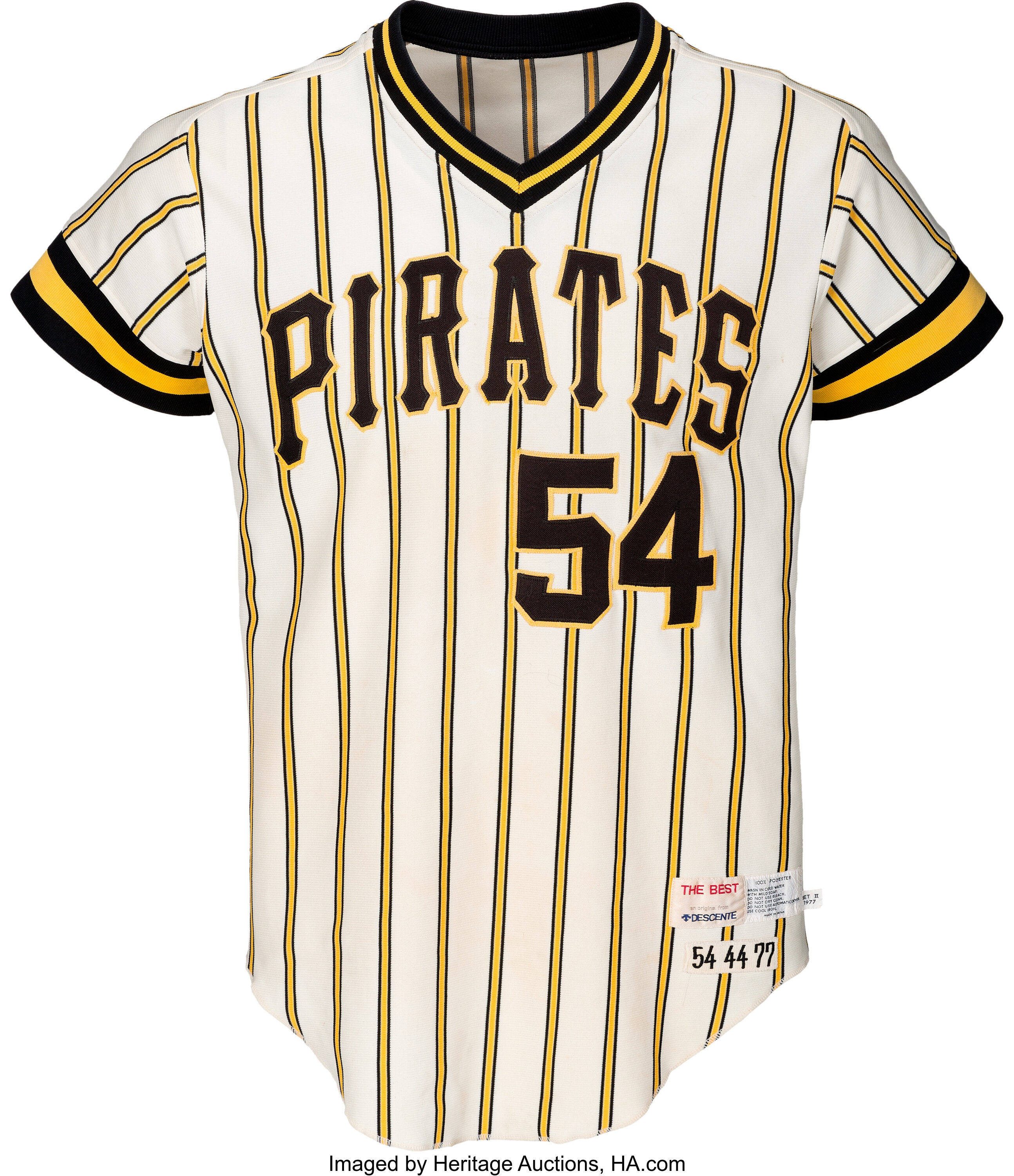 1977 Goose Gossage Game Worn Pittsburgh Pirates Jersey with Team, Lot  #80140