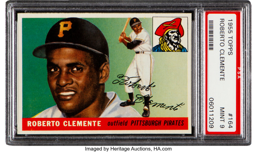 1955 Topps Rookie Card - Roberto clemente - pittsburgh pirates - reprint  baseball card