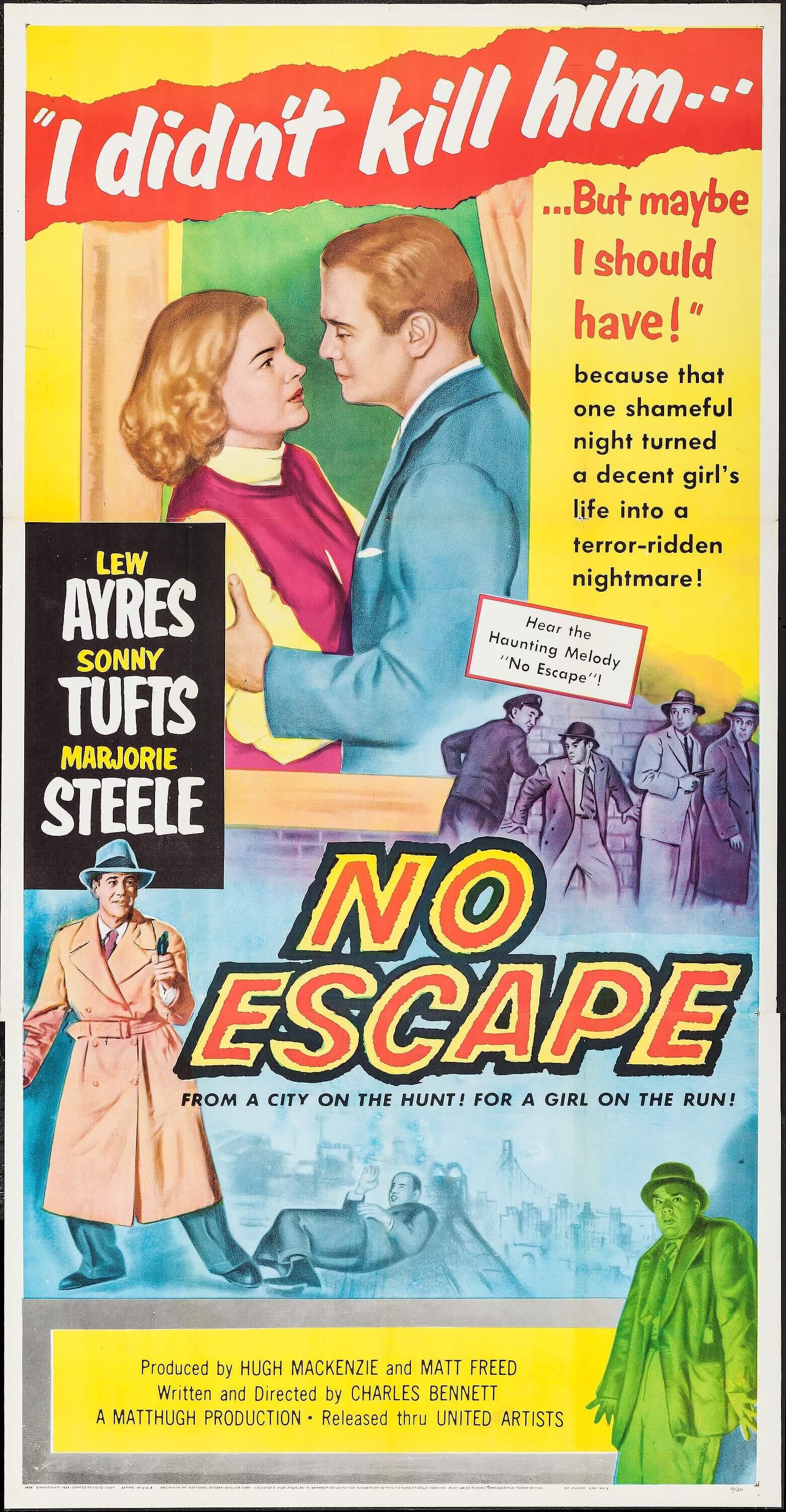 No Escape (United Artists, 1953). Three Sheet (41 X 80). Crime