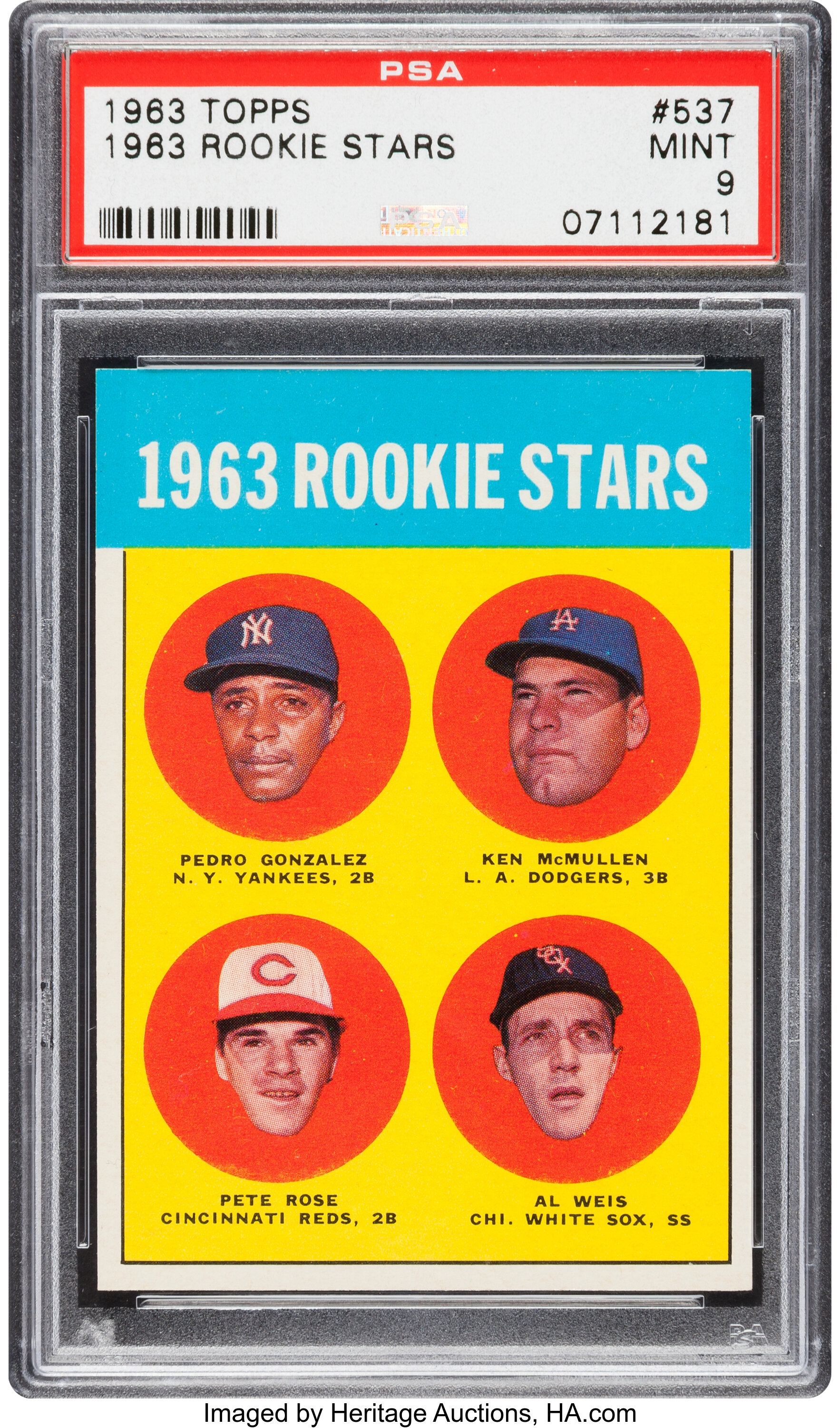 1963 Topps Pete Rose - 1963 Rookie Stars #537 PSA Mint 9.