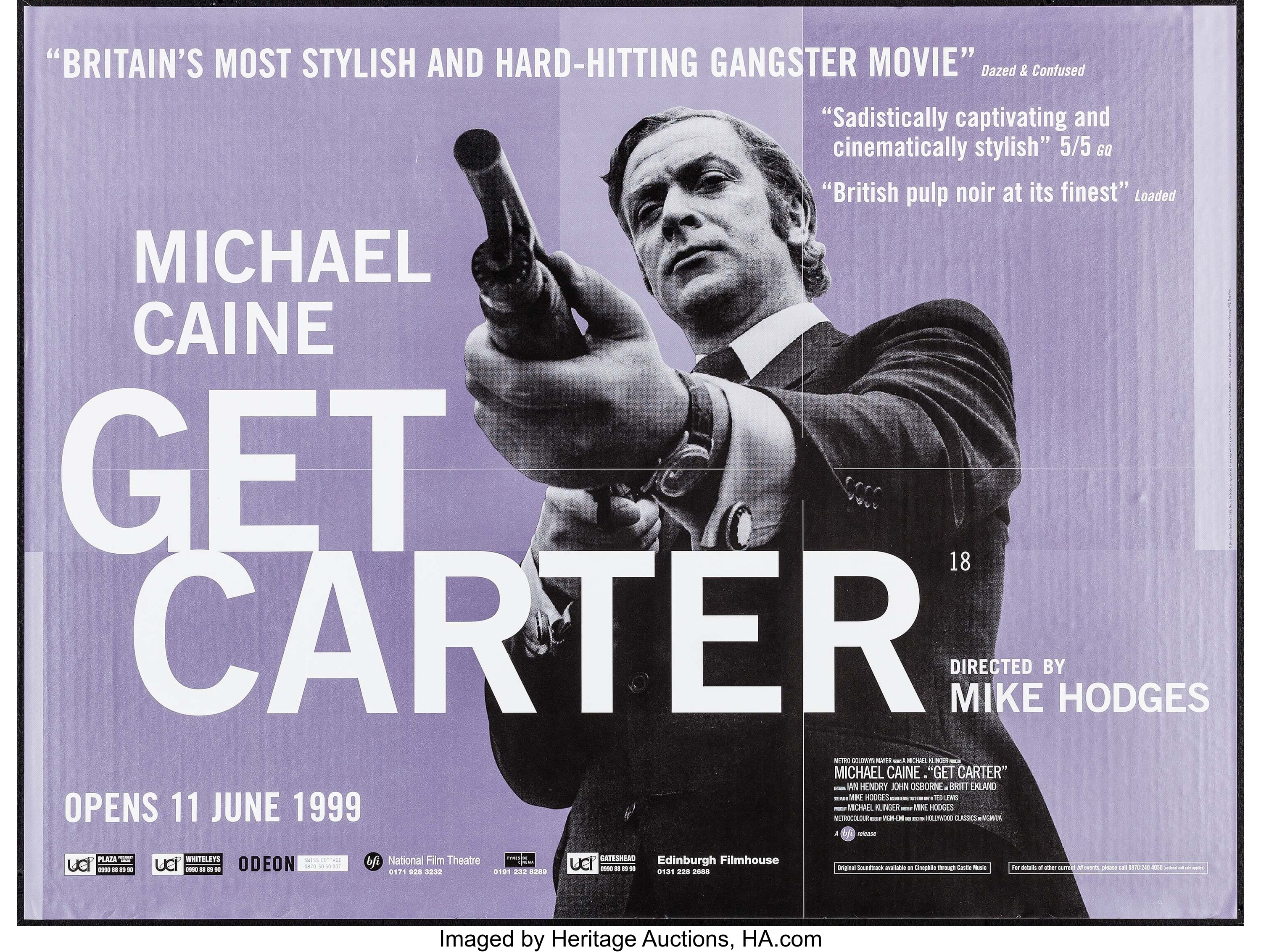 Get Carter Bfi R 1999 British Quad 30 X 40 Advance Crime Lot 54158 Heritage Auctions