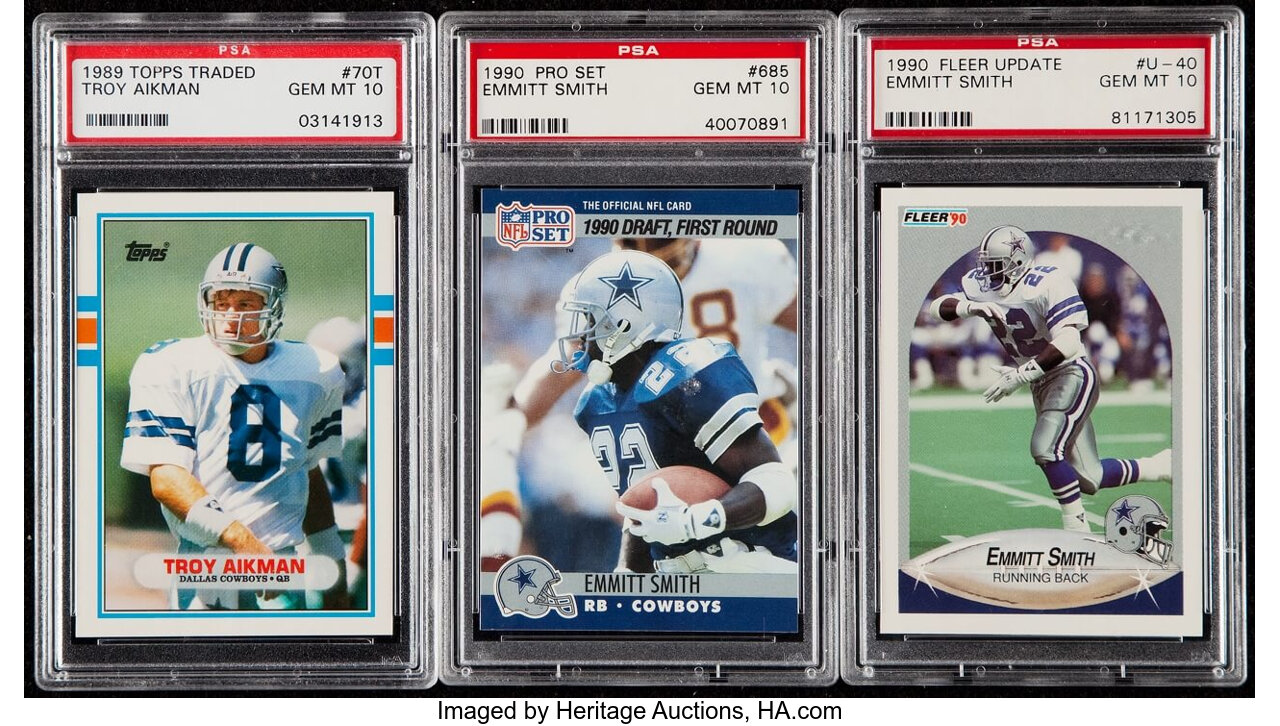 : Emmitt Smith Rookie Card 1990 Fleer Update #U-40 PSA 9 :  Collectibles & Fine Art