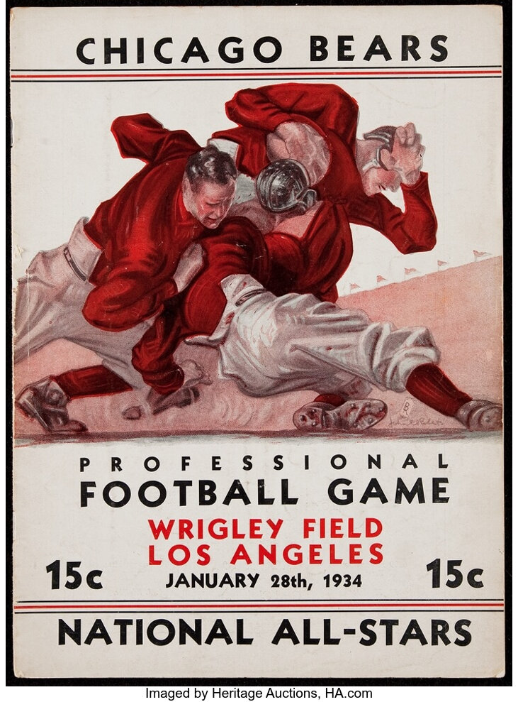 1934 Chicago Bears vs. National All-Stars Program - Bears