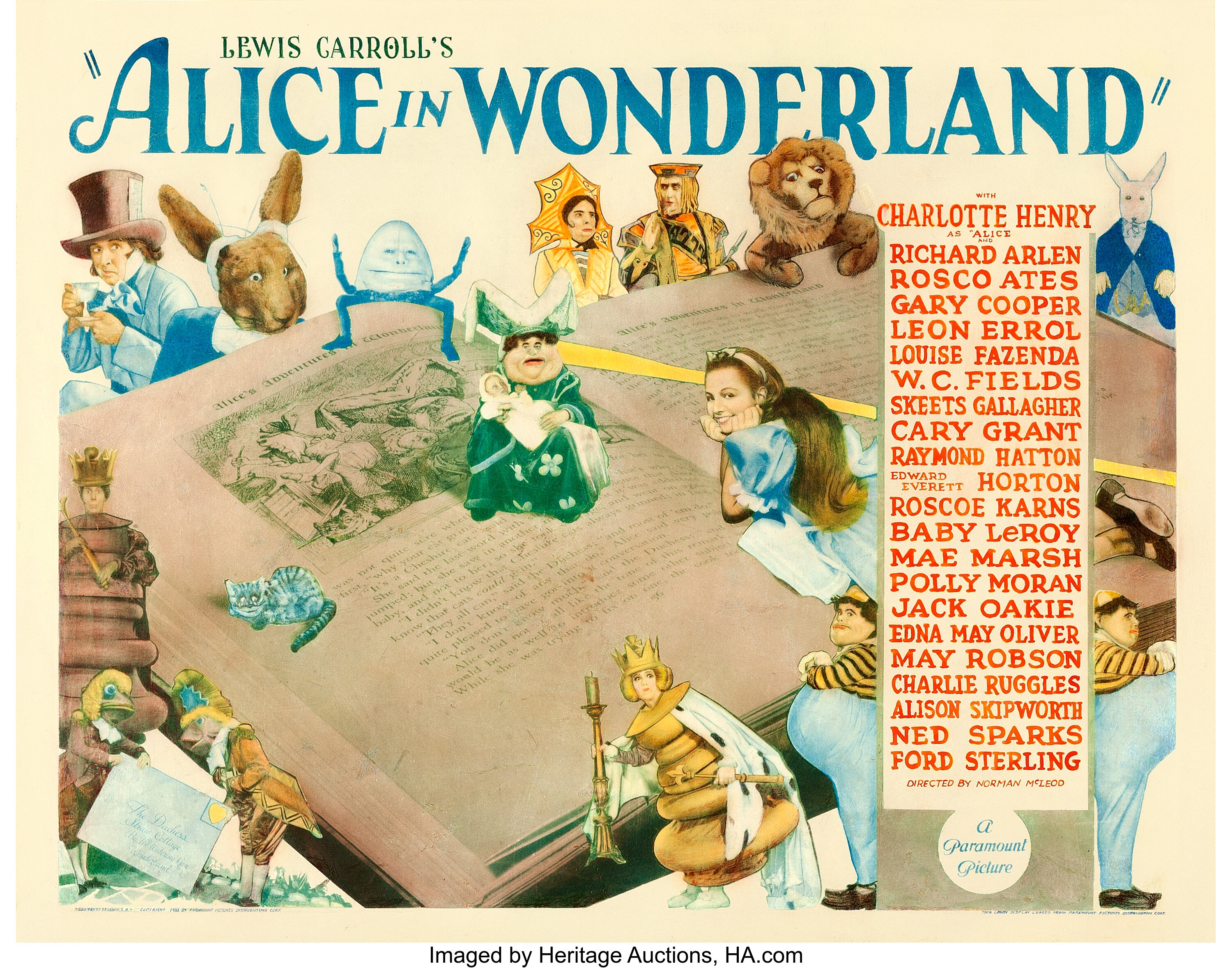 ALICE IN WONDERLAND (1933) JUMBO LOBBY CARD, US, Original Film Posters  Online, Collectibles