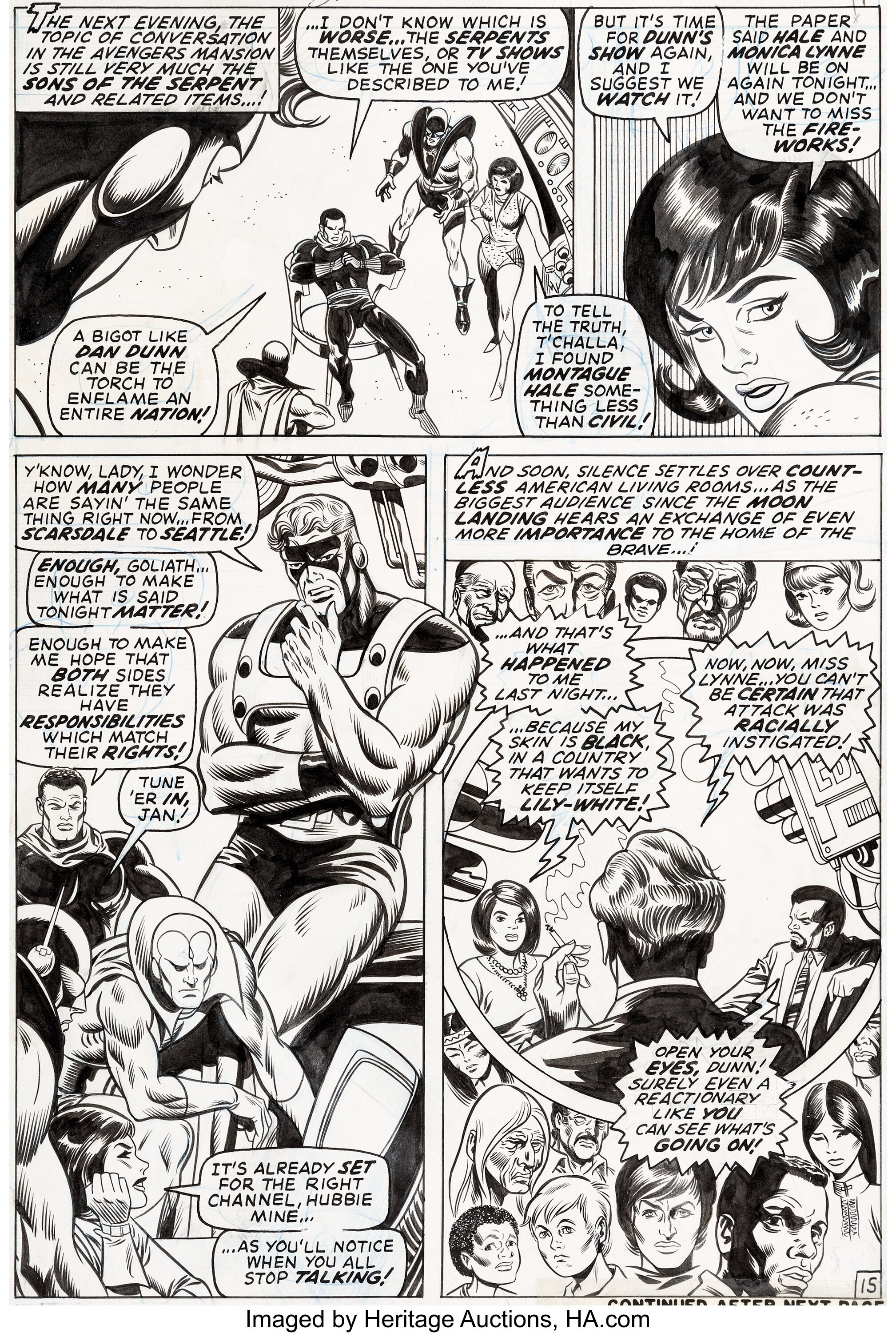 Frank Giacoia and Sam Grainger Avengers #73 Story Page 15 Black | Lot ...