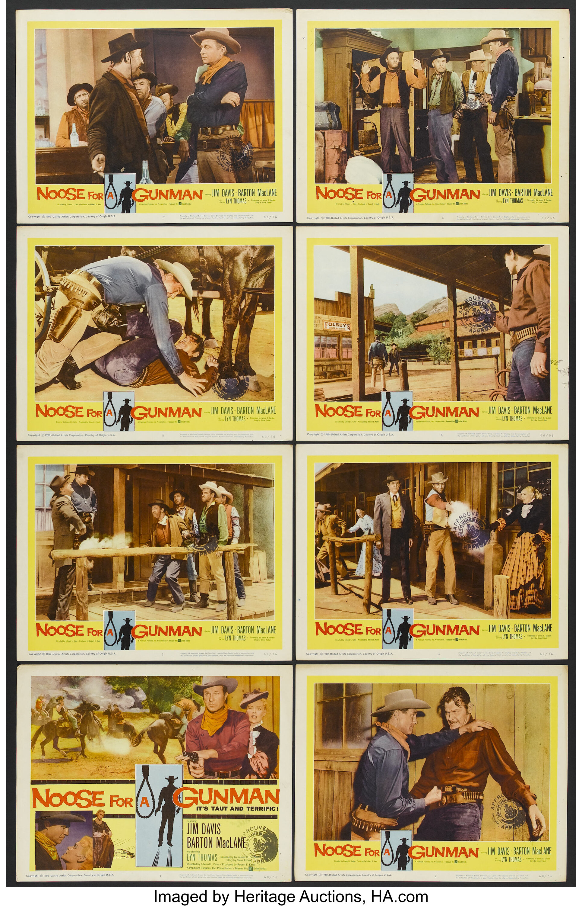 Noose for a Gunman (United Artists, 1960). Lobby Card Set