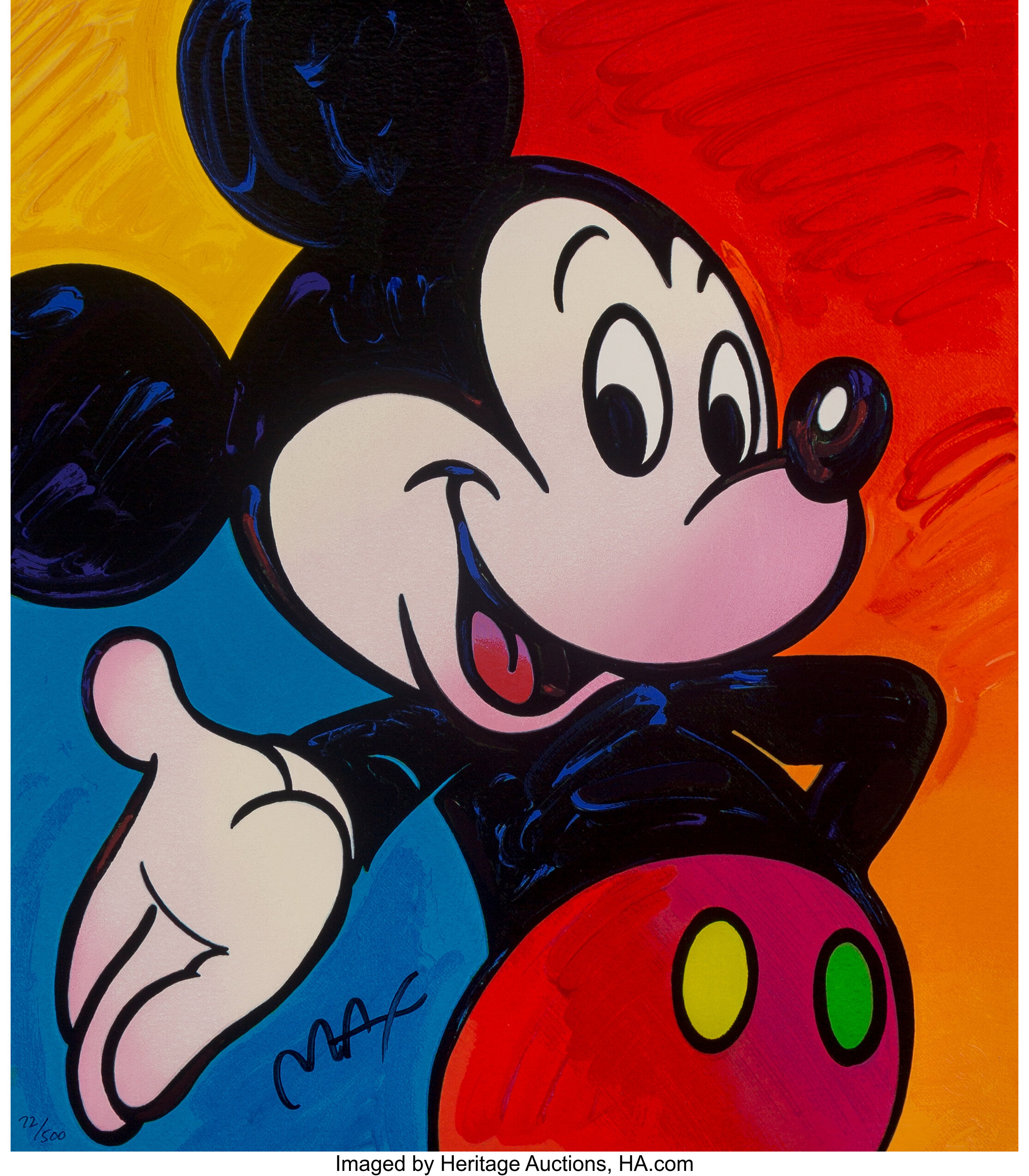 Peter Max (American, b. 1937). Disney Suite: Mickey Mouse (four | Lot ...