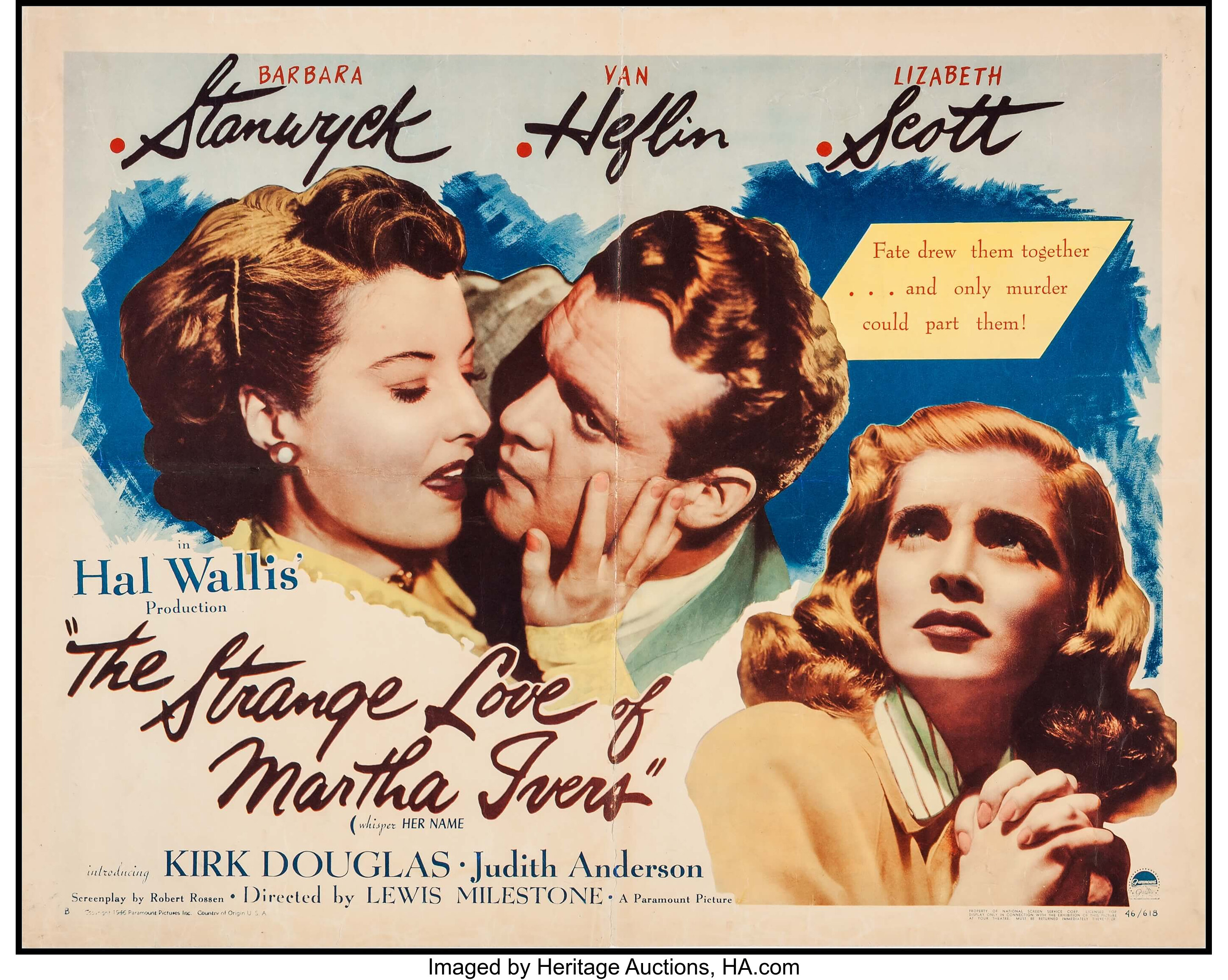 The Strange Love of Martha Ivers (Paramount, 1946). Half Sheet (22