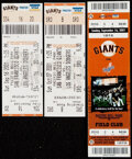 SAN FRANCISCO GIANTS 2001 Unused Ticket Panel Tie Breaker Games