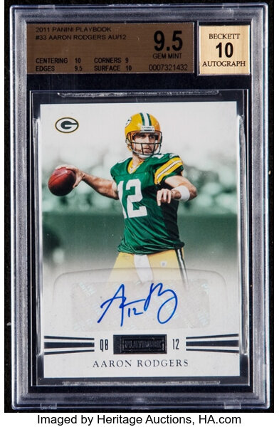 Sold at Auction: AARON RODGERS PACKERS TOPPS PATINUM signed autographed  card PAAS certified