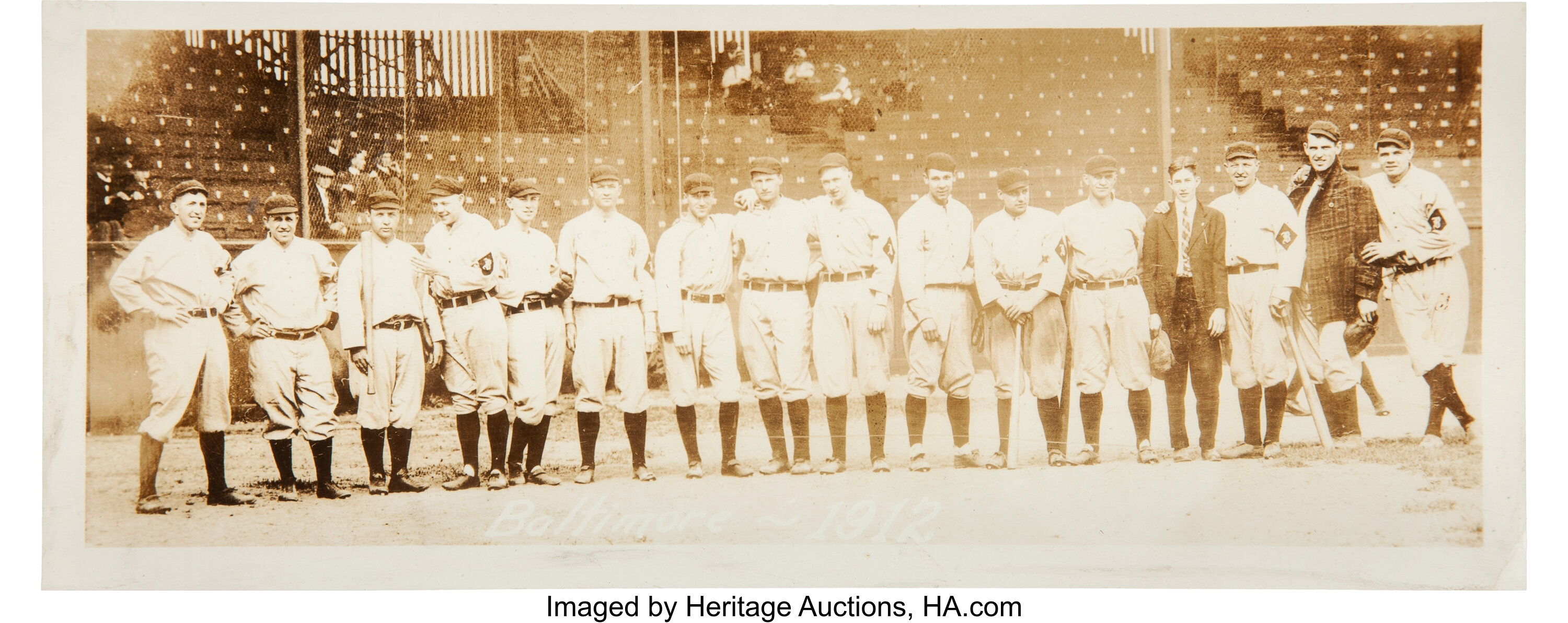 1914 Baltimore Orioles Team Panoramic Photograph with Babe Ruth,, Lot  #51110