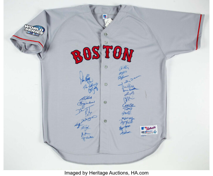 2004 Boston Red Sox Team Signed Jersey (27 Signatures) - World, Lot #45124