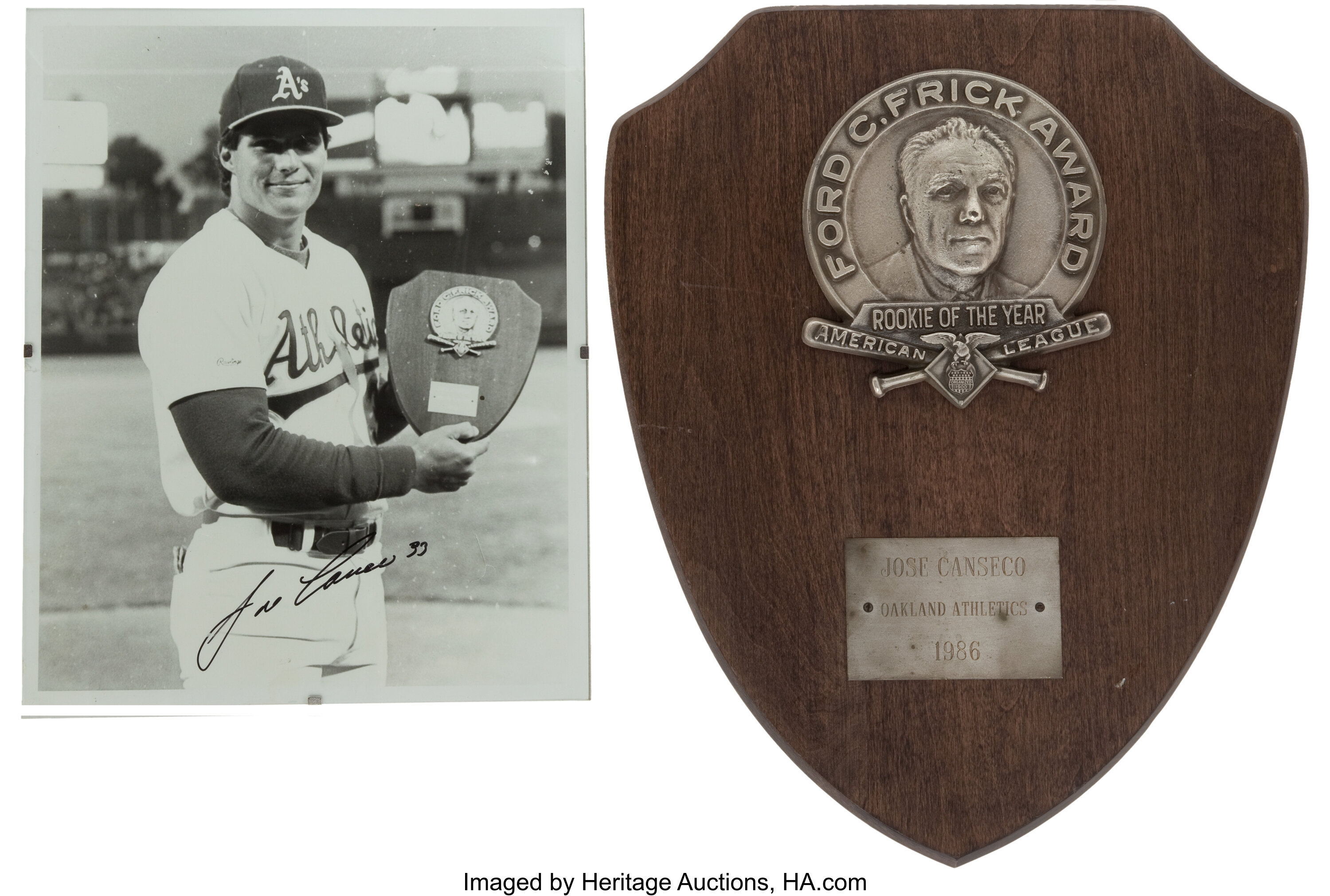 1986 Jose Canseco American League Rookie of the Year Award