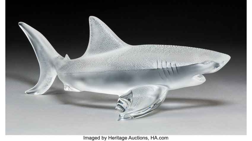 FLAWLESS Exceptional Crystal DAUM France DOLPHIN WHALE SHARK