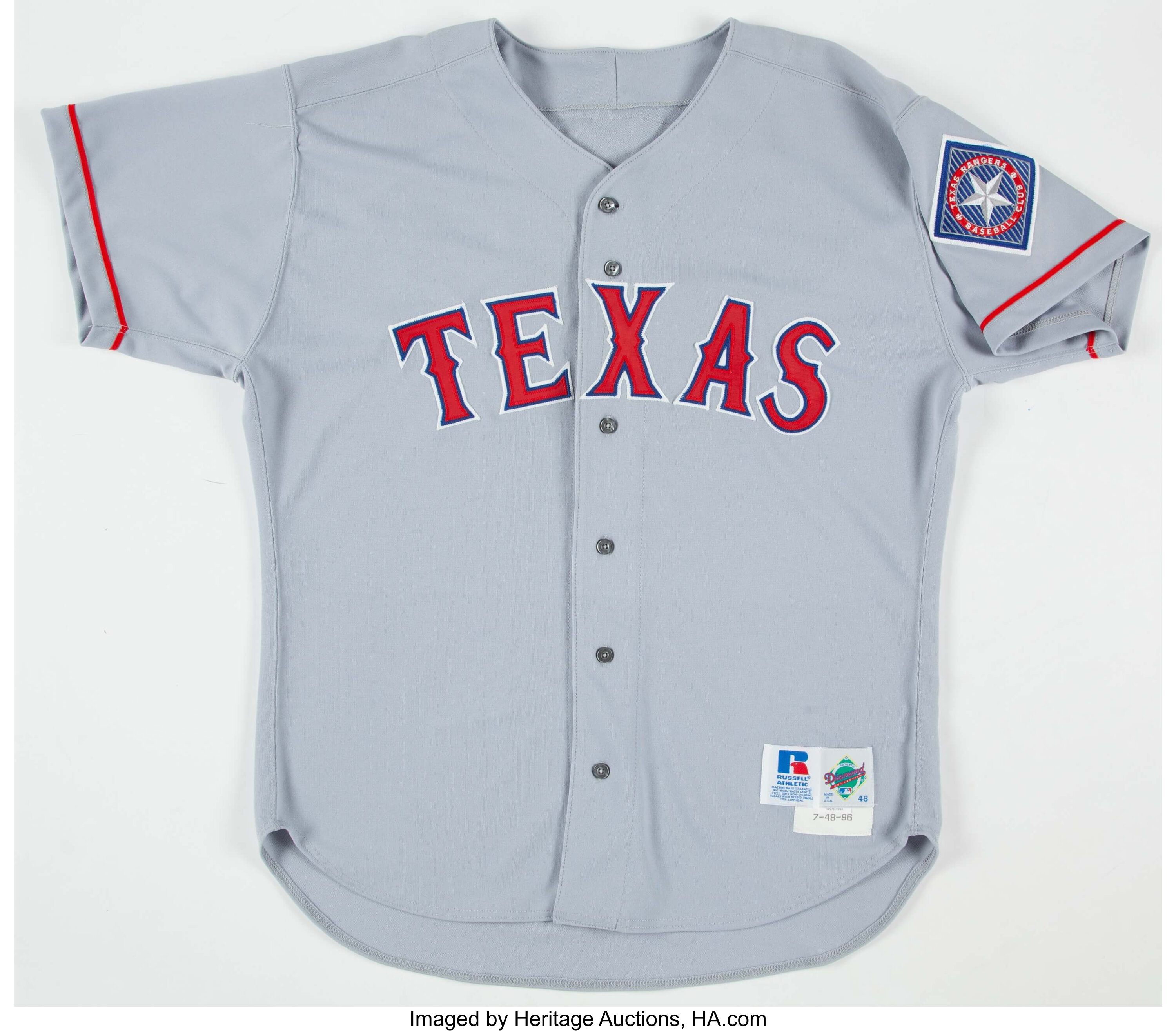 1996 Ivan Rodriguez Texas Rangers Game Worn Jersey. .  Baseball, Lot  #41153