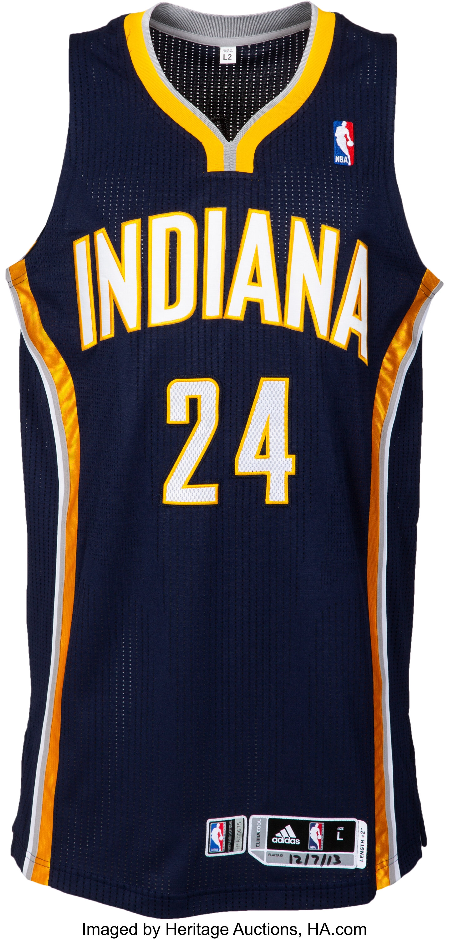 2012-2013 Paul George, Indiana Pacers Gold Alternate Jersey, GI or GW,  Mears LOA