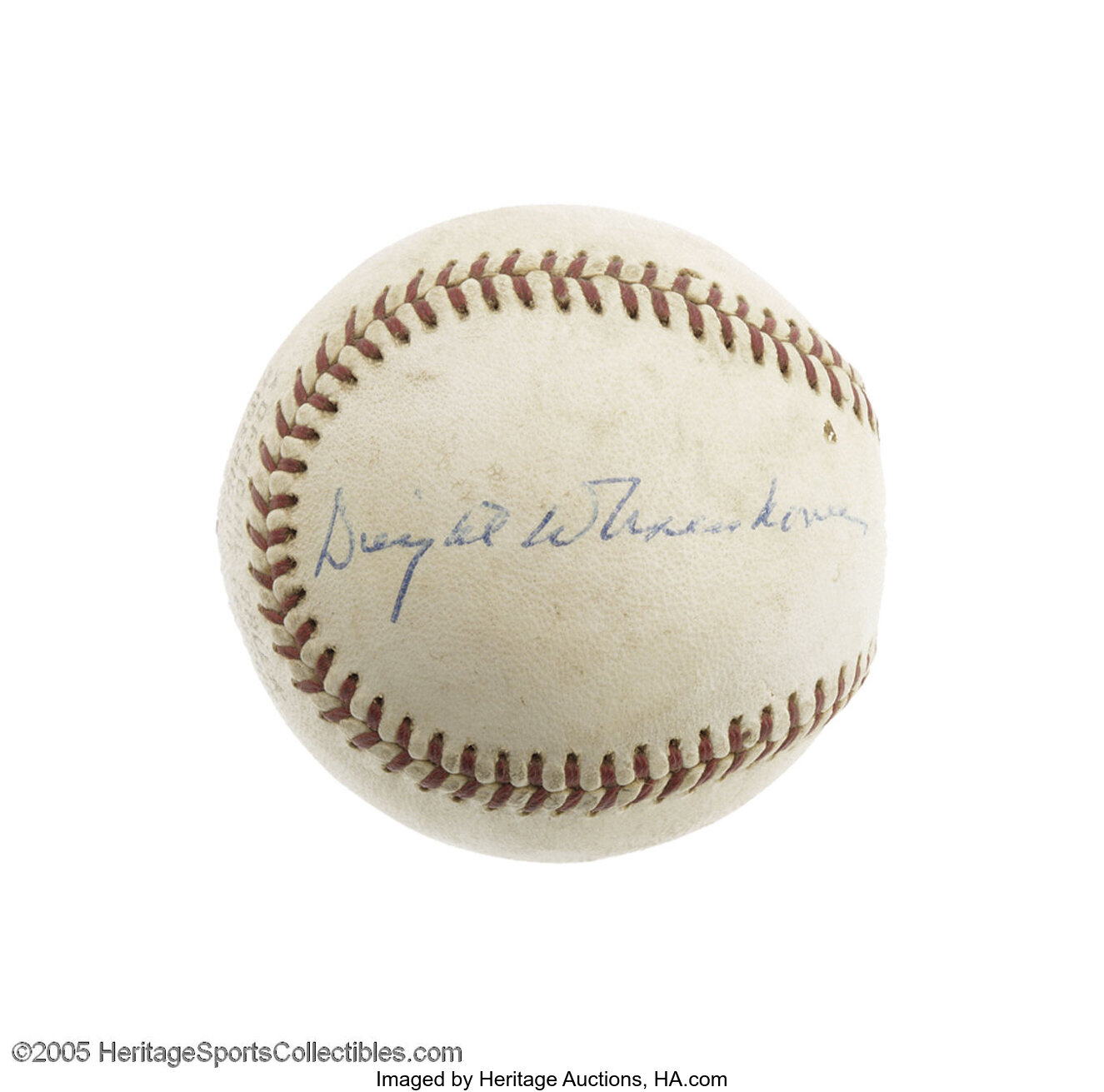 1963 President Dwight D. Eisenhower Single Signed Baseball. He was ...