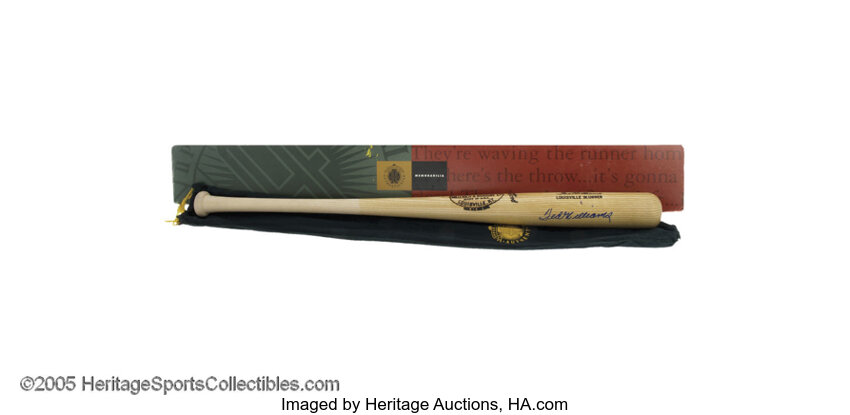 Sports Memorabilia  TED WILLIAMS Signed Louisville Baseball Bat