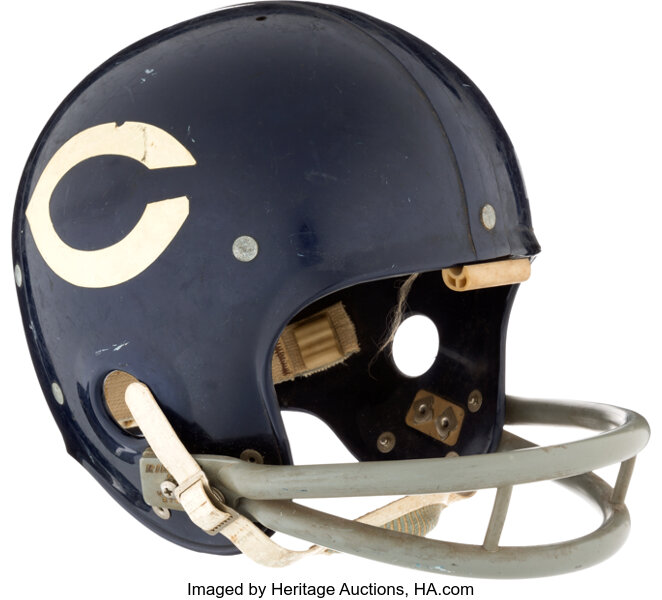 1971 Chicago Bears Game Worn Helmet. Football Collectibles