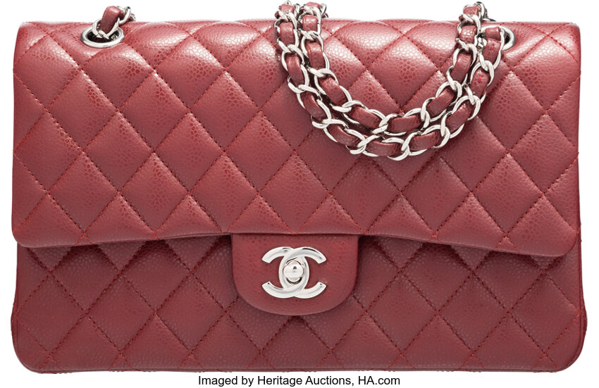 Chanel Iridescent Pink Quilted Caviar Medium Classic Double Flap