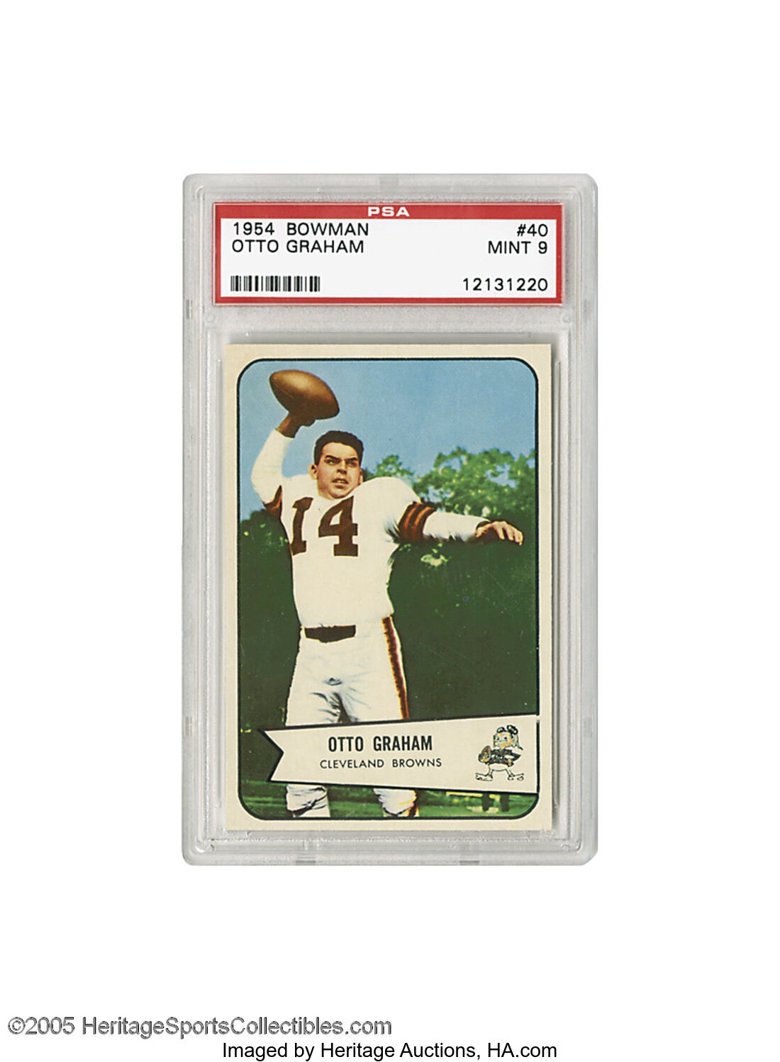 Otto Graham 1954 Bowman Card, # 40, PSA VG 3, Cleveland Browns