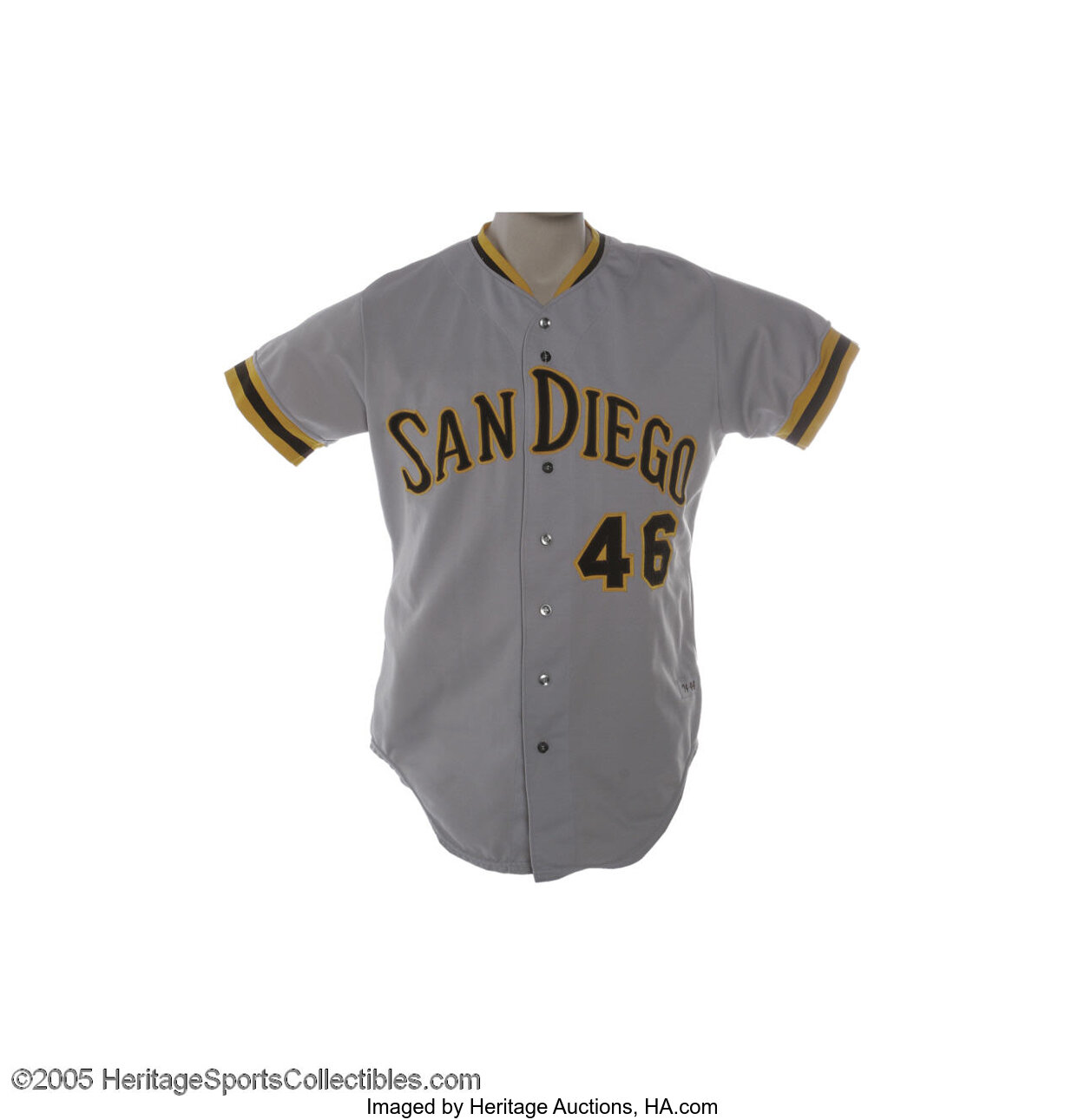 2019 San Diego Padres Blank # Game Isssued Grey Jersey 46 SDP1335