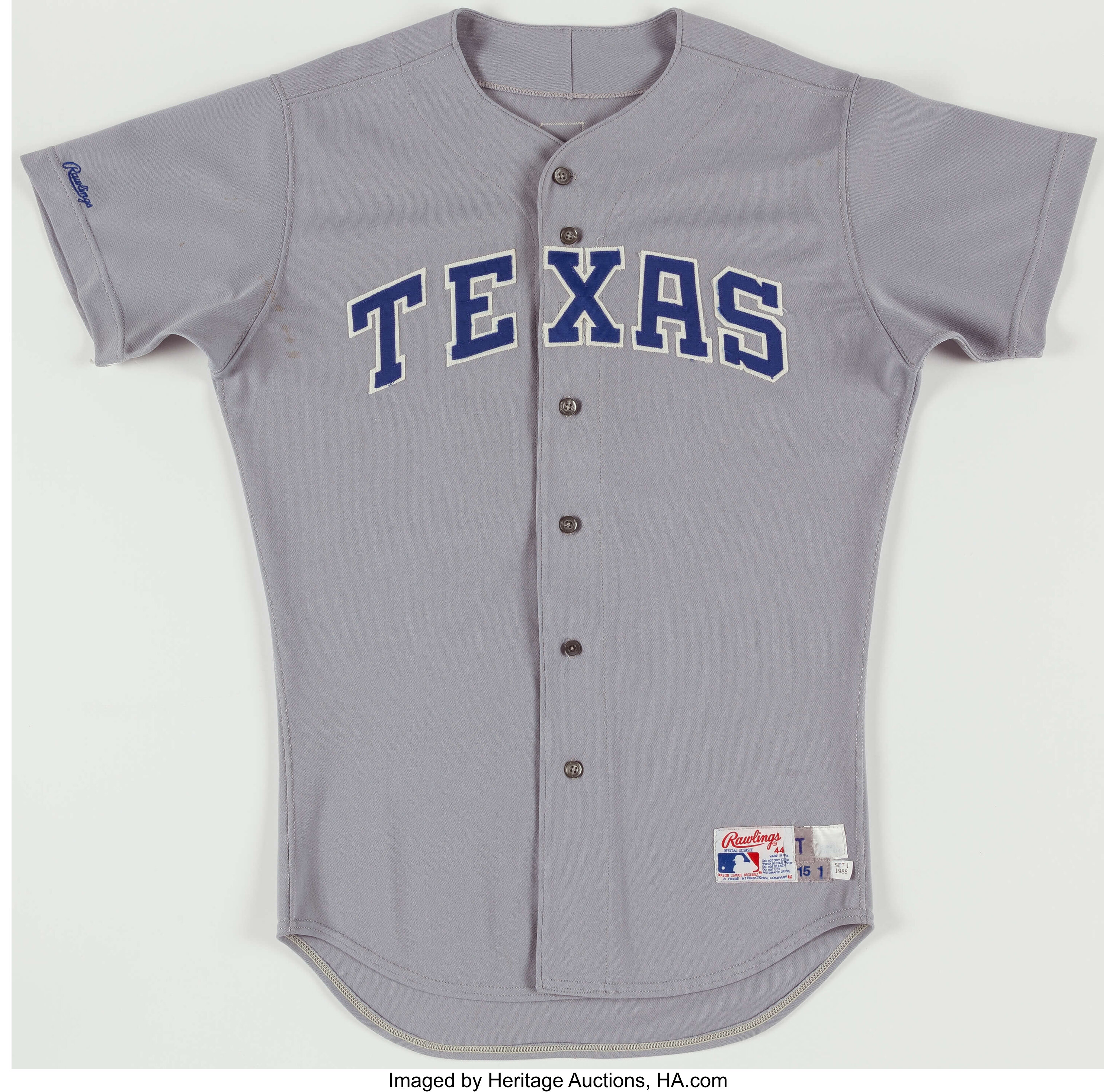 1988 Texas Rangers Game Worn Spring Training Jersey. Baseball, Lot  #44186