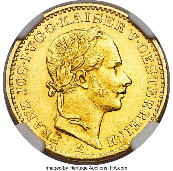 Austria Franz Joseph I Gold 1 2 Krone 1858 E Au55 Ngc Austria Lot Heritage Auctions