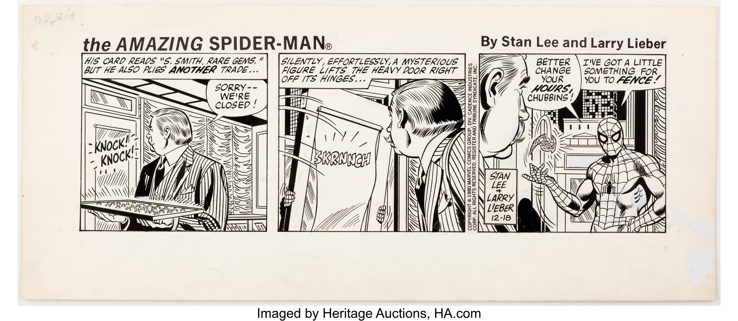 Larry Lieber The Amazing Spider-Man Daily Comic Strip Original Art ...