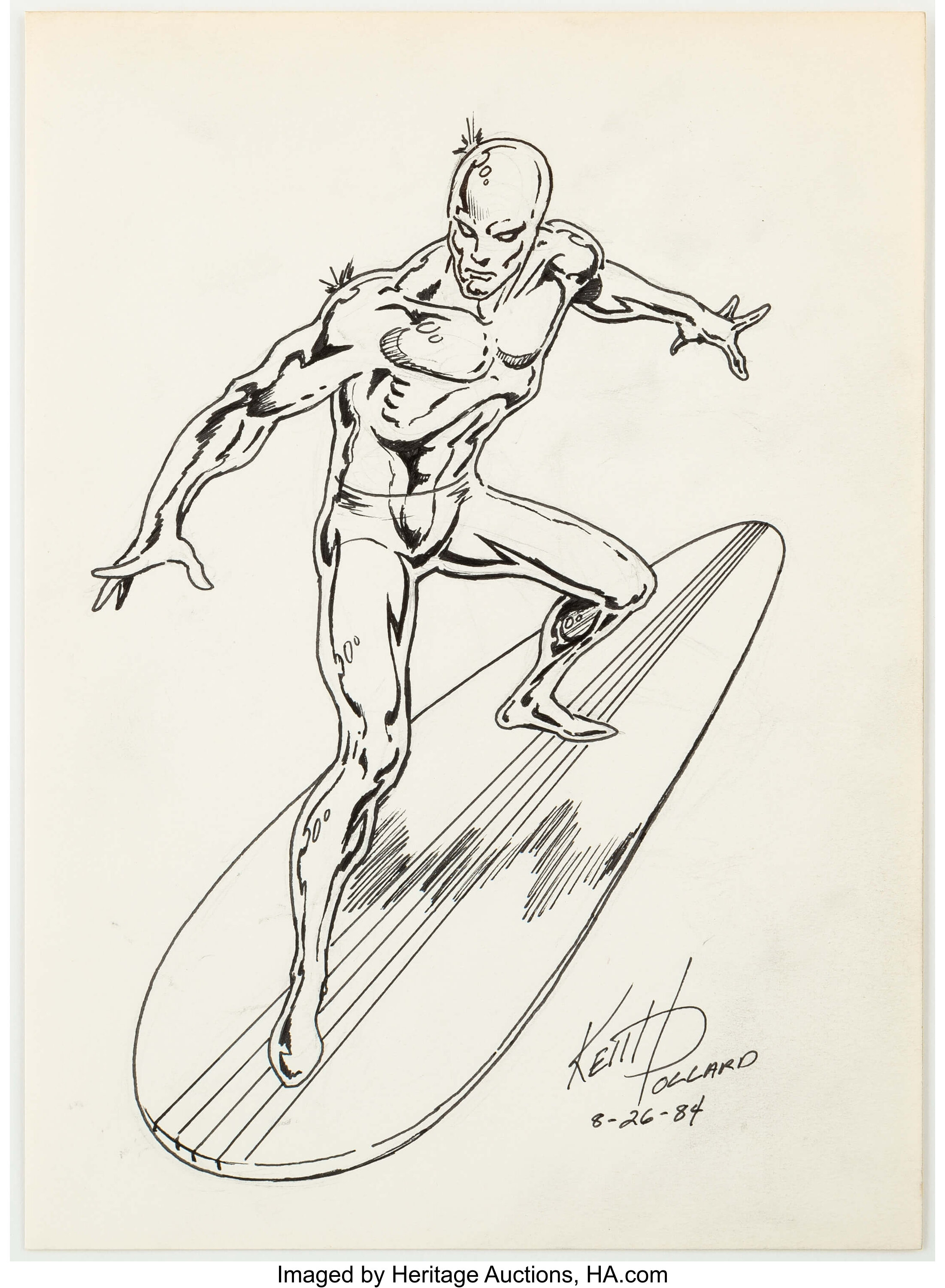 Keith Pollard Silver Surfer Sketch Original Art 1984 Lot 11223 Heritage Auctions