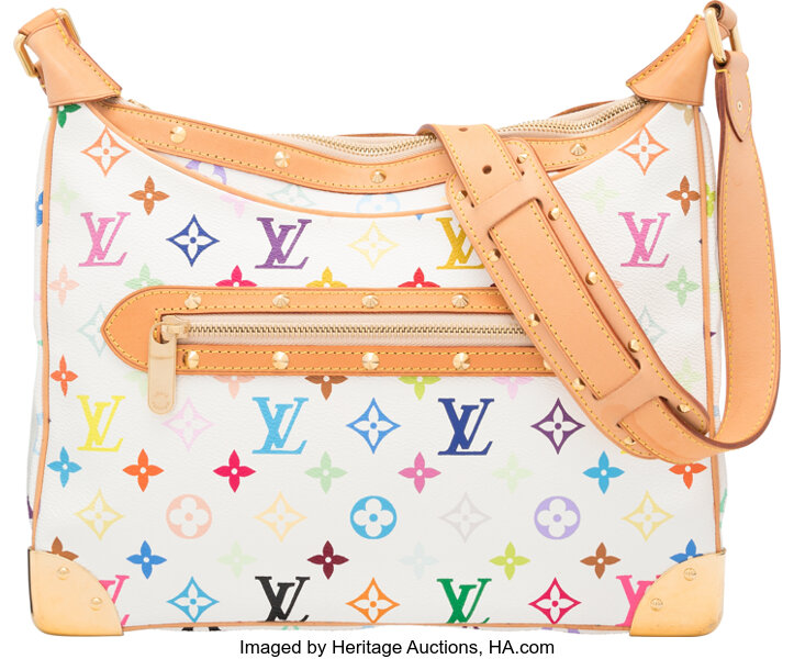 Louis Vuitton White Monogram Multicolor Boulogne 30 Bag ., Lot #58470