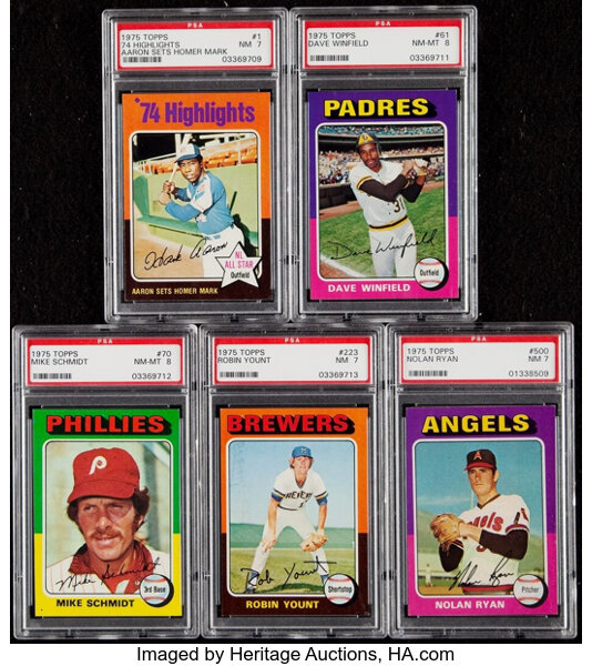 1975 Topps Baseball Hofers Psa Graded Lot 5 Baseball Cards Lot 44097 Heritage Auctions