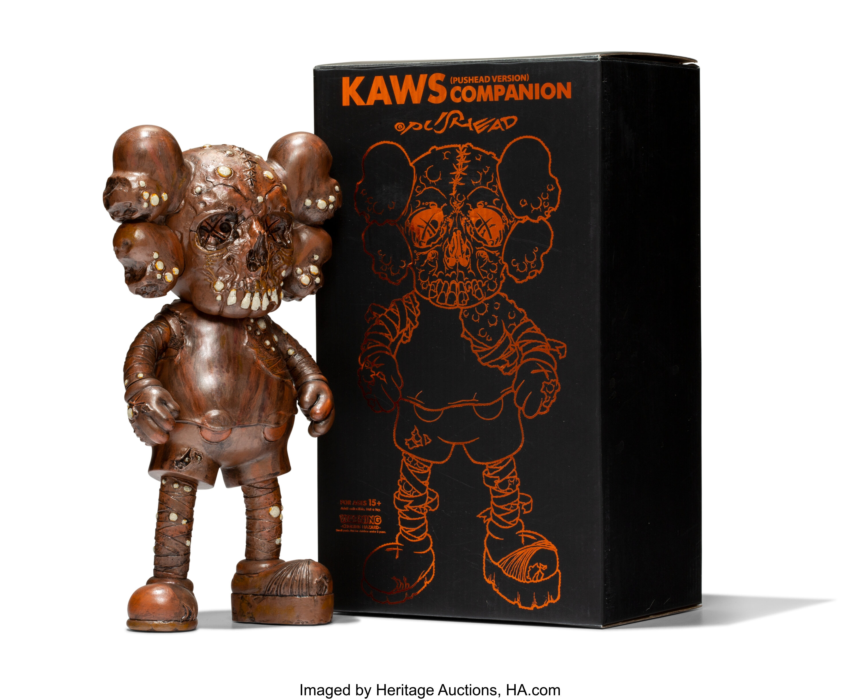 KAWS X Pushead. Companion (Bronze), 2005. Painted cast vinyl