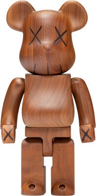 KAWS X BE@RBRICK. BWWT 400%, 2005. Karimoku wood. 10-3/4 x 5-1/4 x