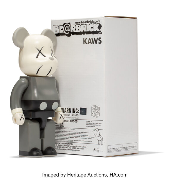 KAWS X BE@RBRICK. Companion 400% (Grey), 2002. Painted cast vinyl