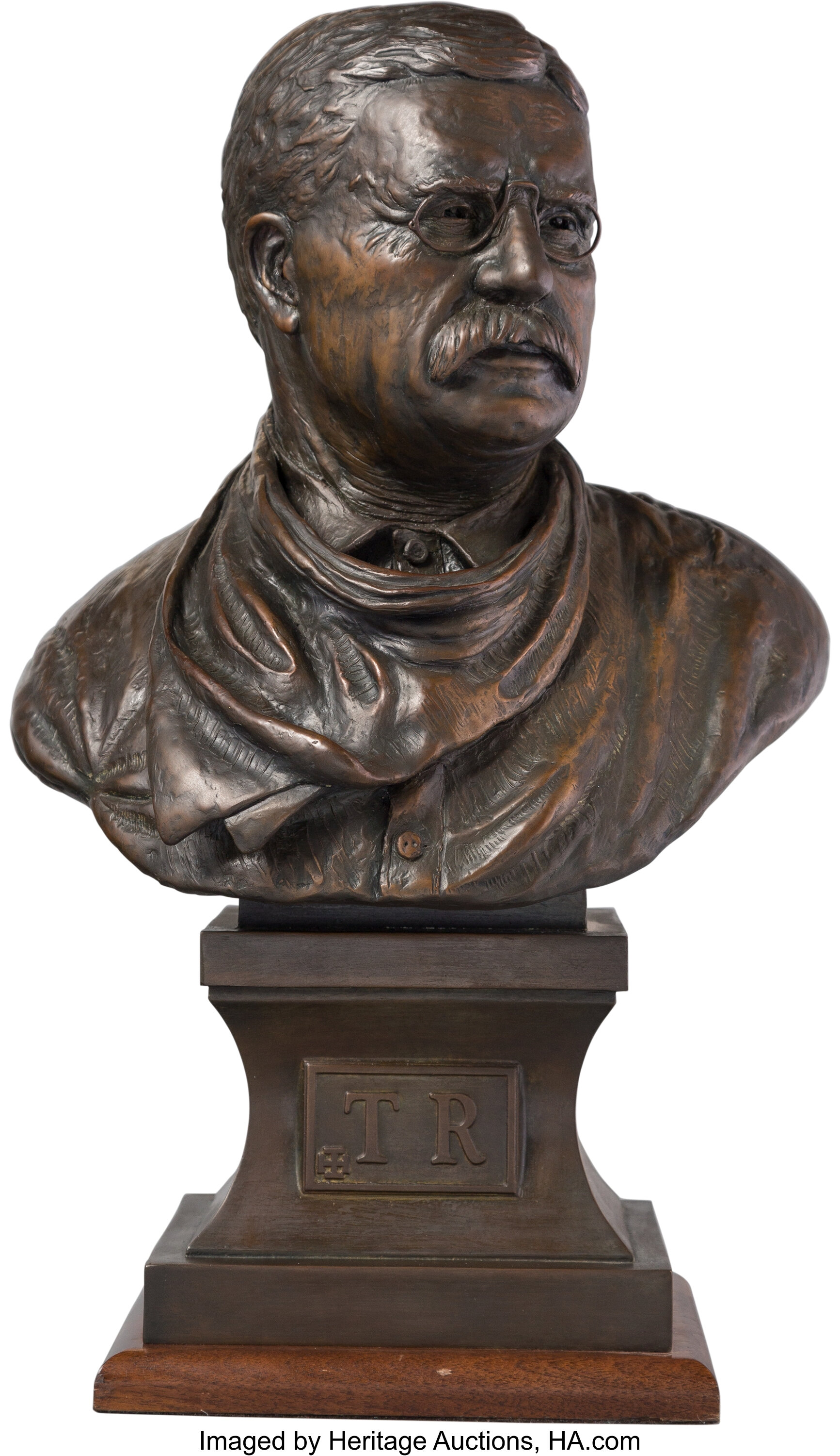 Antique 3/4 Bronze Bust of Teddy Roosevelt by B. Feinberg, New York, circa  1890