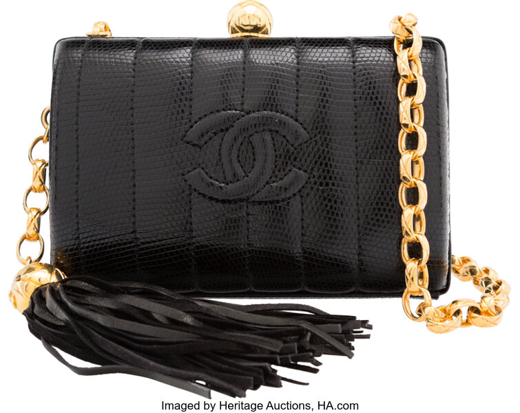 At Auction: CHANEL - Chain Around Mini Crossbody / Clutch - Black