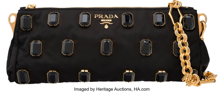 Prada Padded Nylon Large Chain Clutch (SHF-dHics9) – LuxeDH