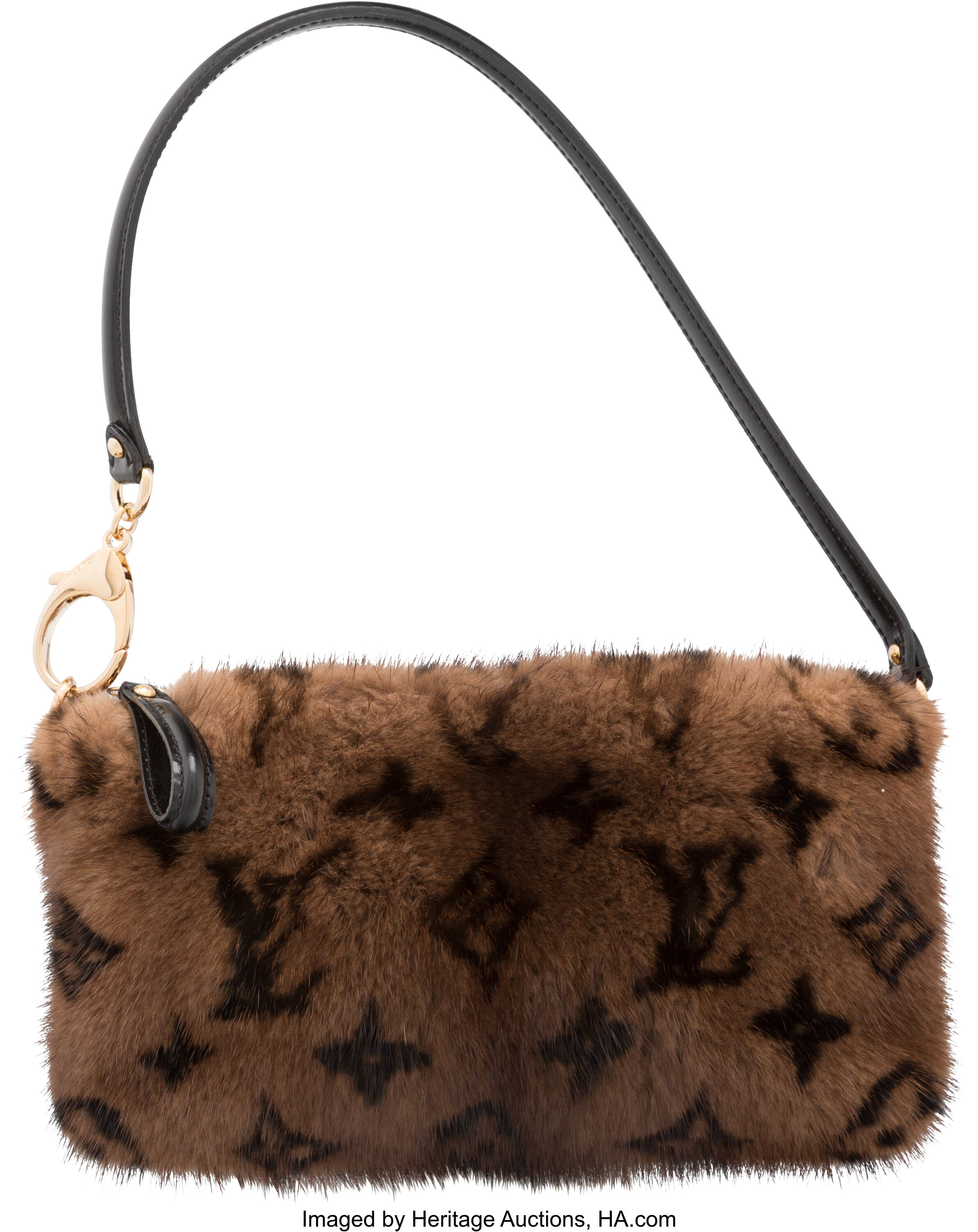 Louis Vuitton Mink Fur Shoulder Bag in Brown