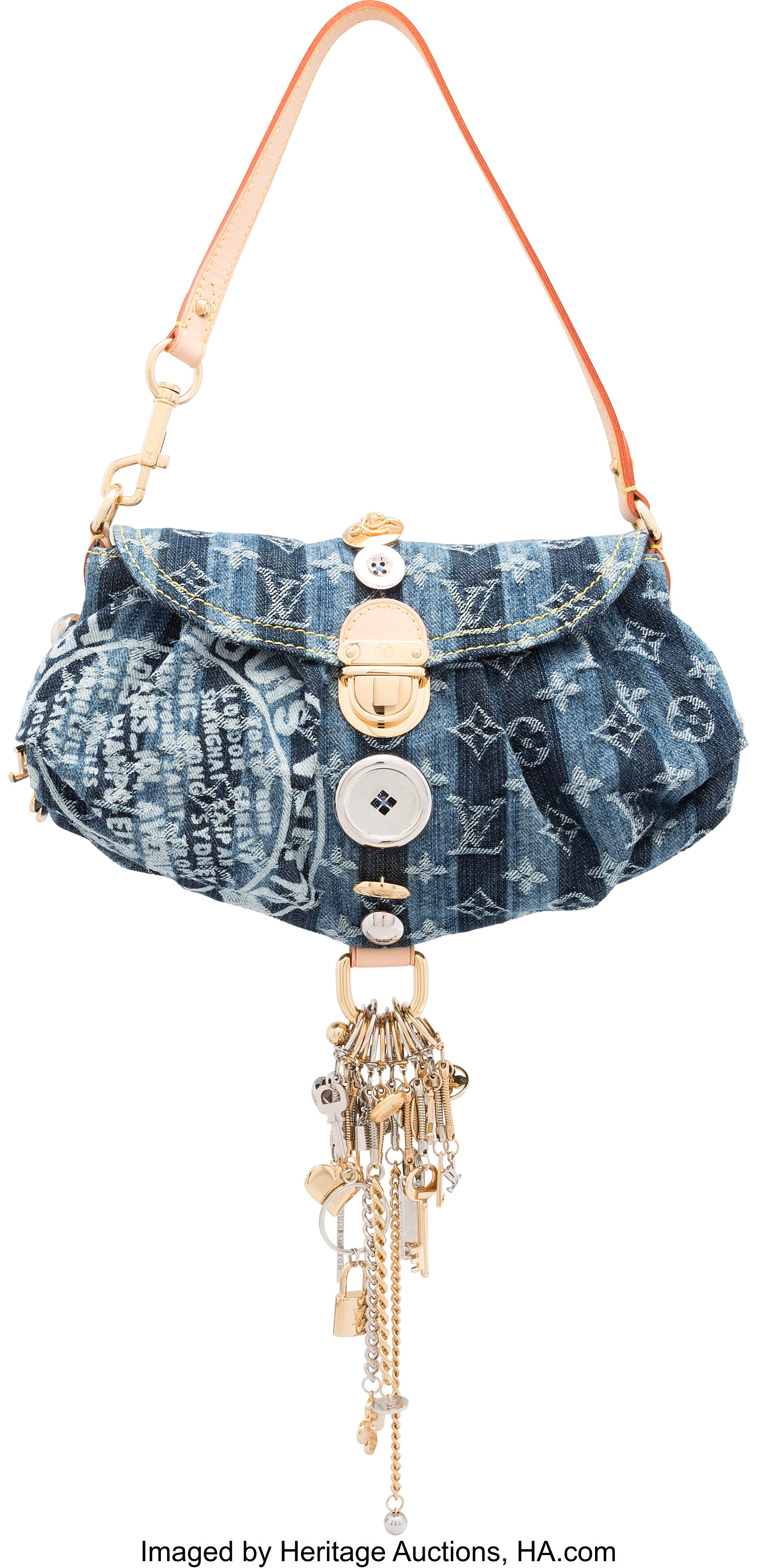 LOUIS VUITTON LIMITED EDITION MONOGRAM DENIM PLEATY RAYE BAG