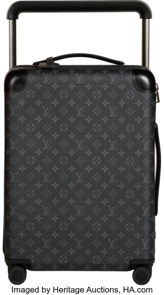 Louis Vuitton Black Monogram Coated Canvas Horizon 50 Suitcase with, Lot  #58097