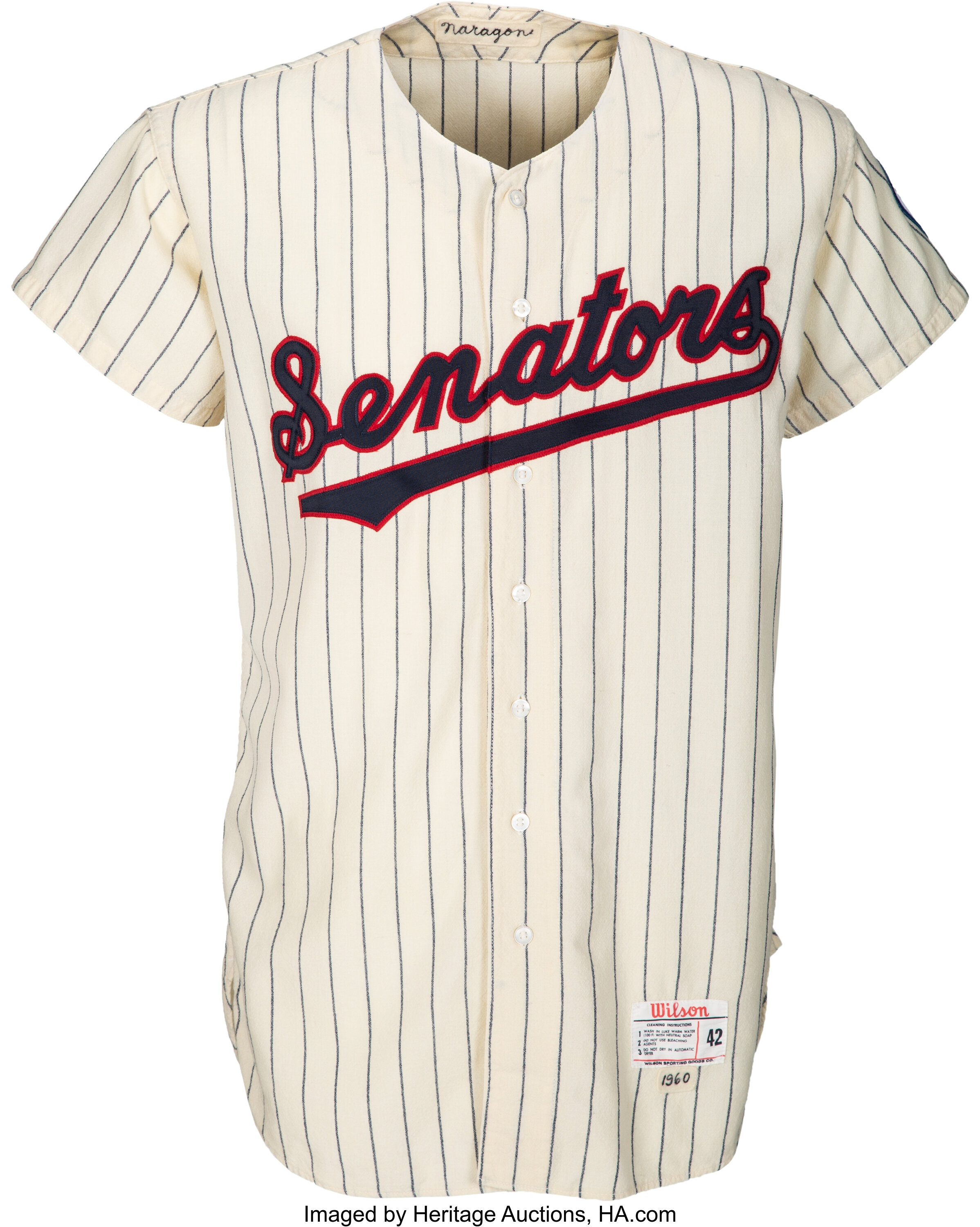 Washington Senators 1962 uniform artwork, This is a highly …