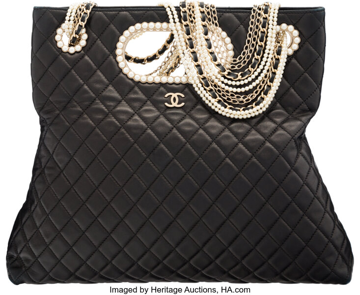 Chanel Black Quilted Lambskin Westminster Pearls Convertible Tote | Lot  #58046 | Heritage Auctions