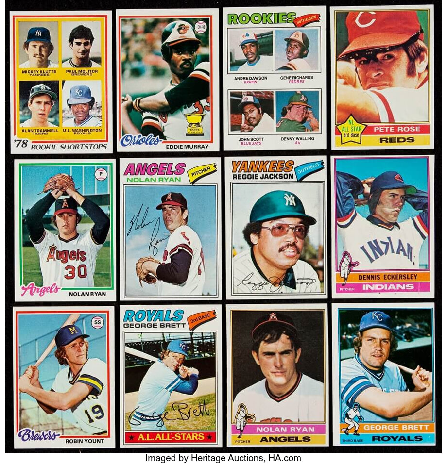 1977 Topps Baseball Card Set -7 Ryan Dawson Yount Brett Rose