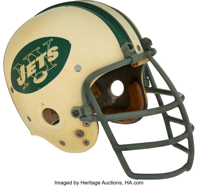 Lot Detail - 1970's New York Jets Game Worn Football Helmet (MEARS