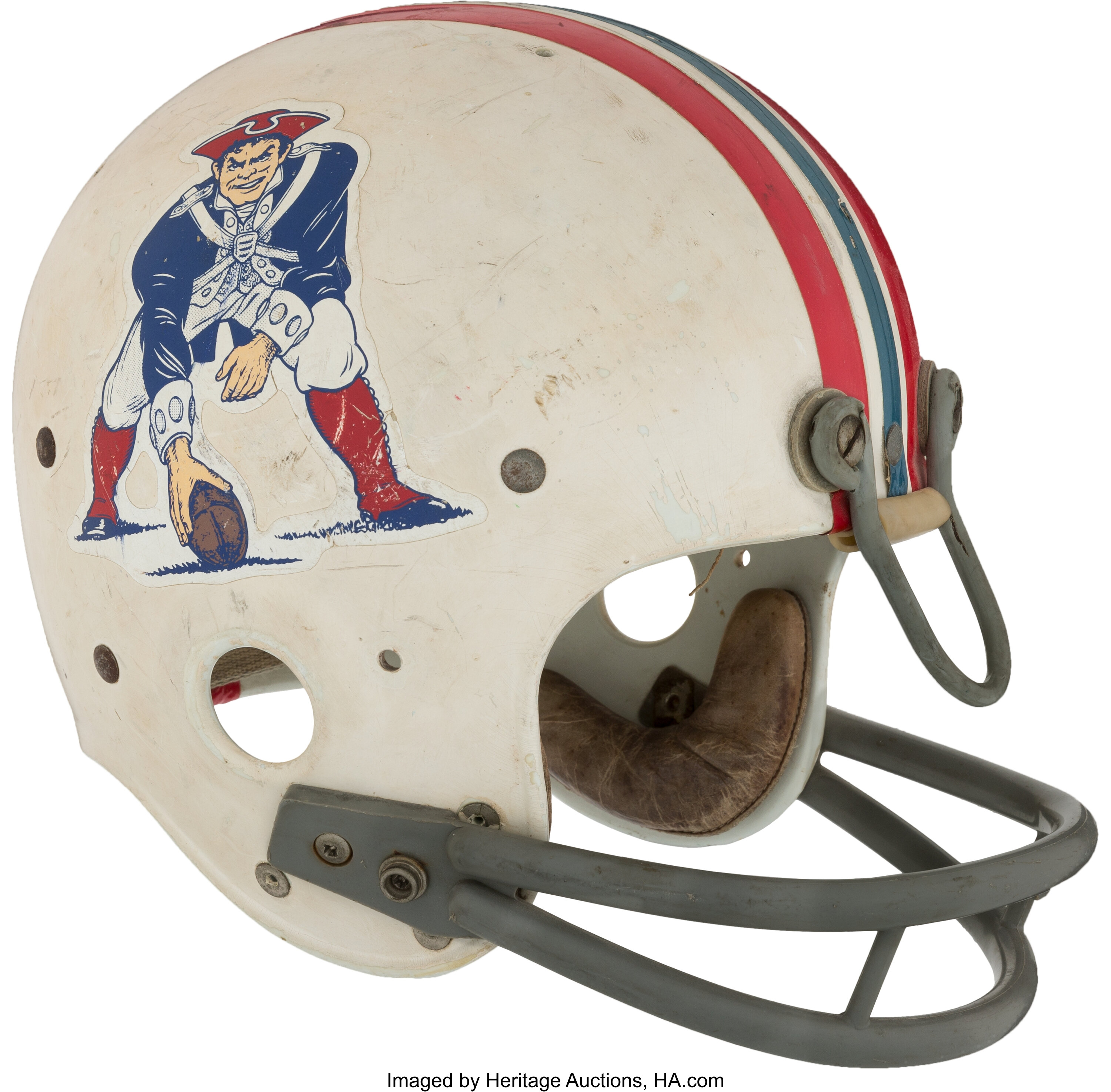 Early 1970's John Tarver Game Worn New England Patriots Helmet