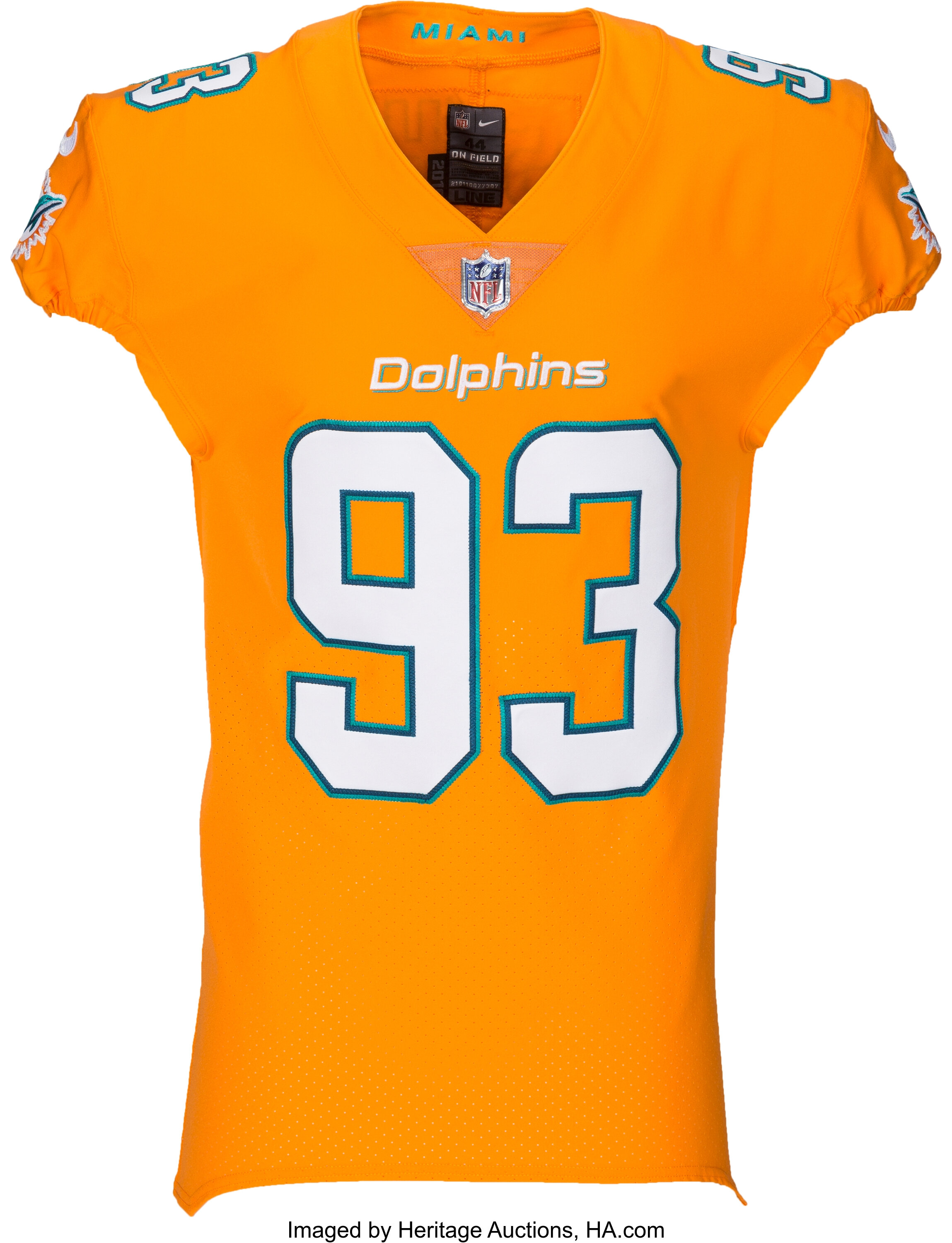 2016 Ndamakong Suh Game Issued Miami Dolphins Color Rush Jersey., Lot  #51385
