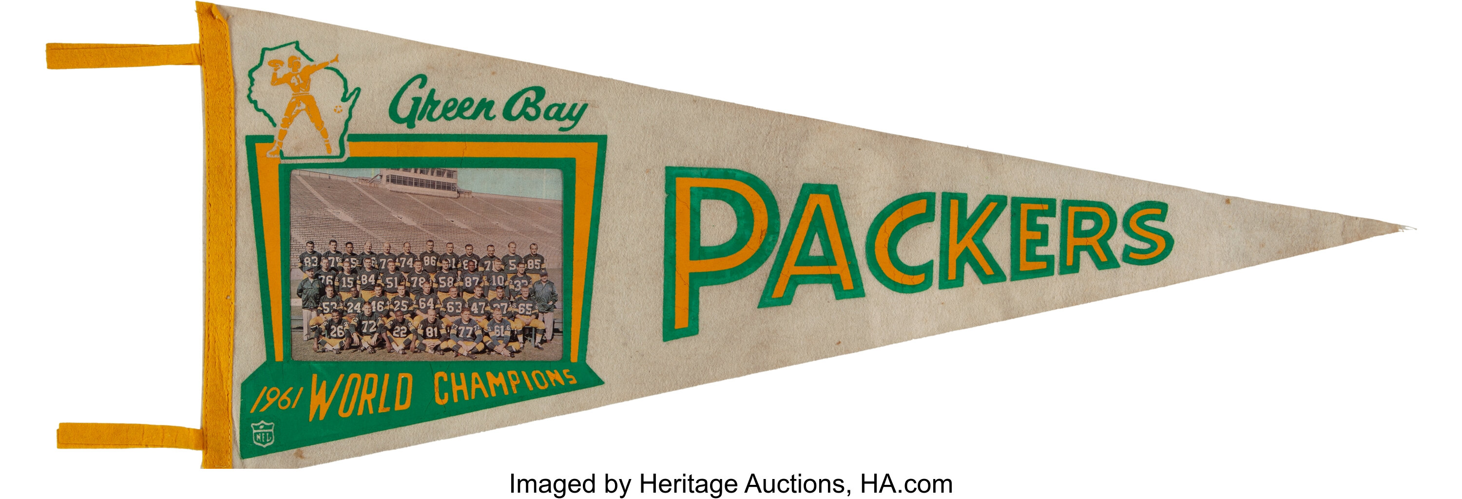 1961 Green Bay Packers World Champions Team Photograph Pennant., Lot  #41187