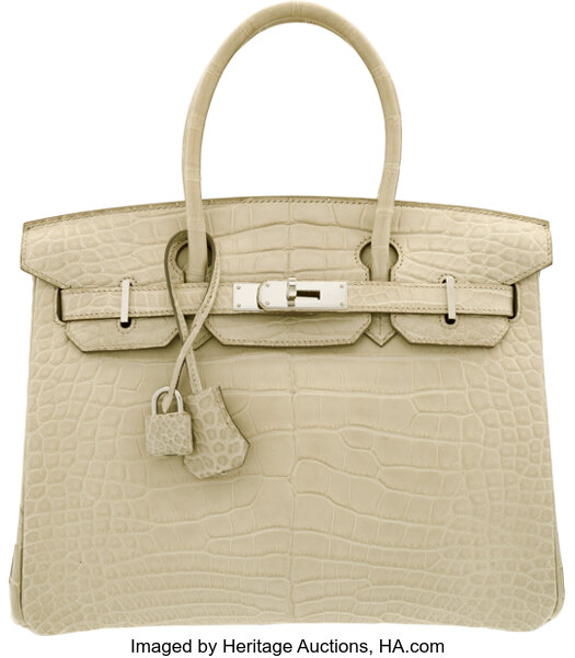 Hermes Birkin Bag 25cm Beton Matte Nilo Crocodile Gold Hardware